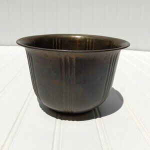 Small Brass Planter Vase Made in India Vintage Gold 5.75 inch MCM Mid Century
